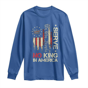 Funny We The People Serve No King In American Long Sleeve Shirt Vintage Betsy Ross Flag TS11 Royal Blue Print Your Wear