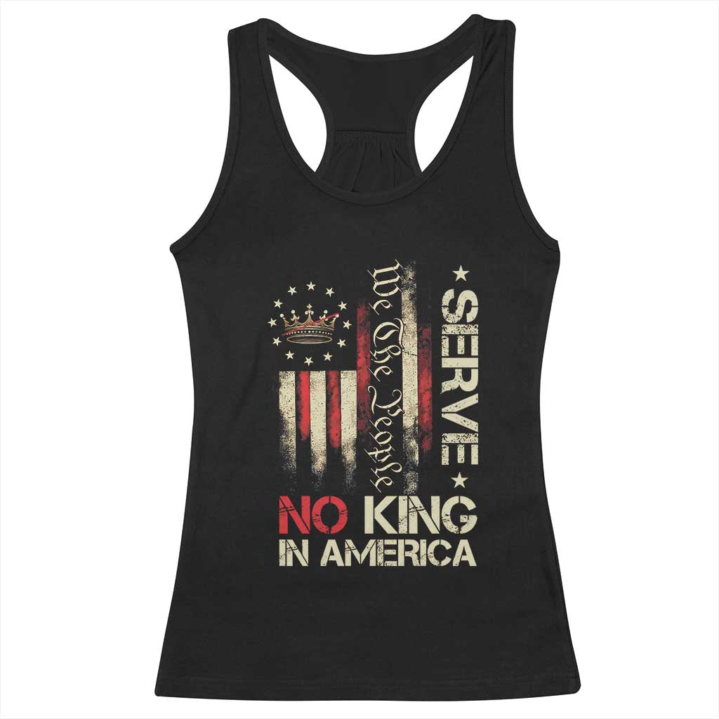 Funny We The People Serve No King In American Racerback Tank Top Vintage Betsy Ross Flag TS11 Black Print Your Wear