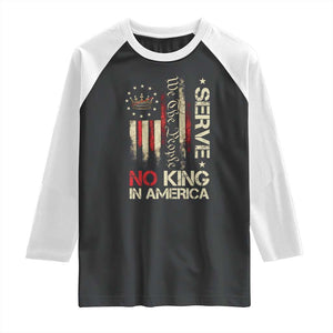 Funny We The People Serve No King In American Raglan Shirt Vintage Betsy Ross Flag TS11 Black White Print Your Wear