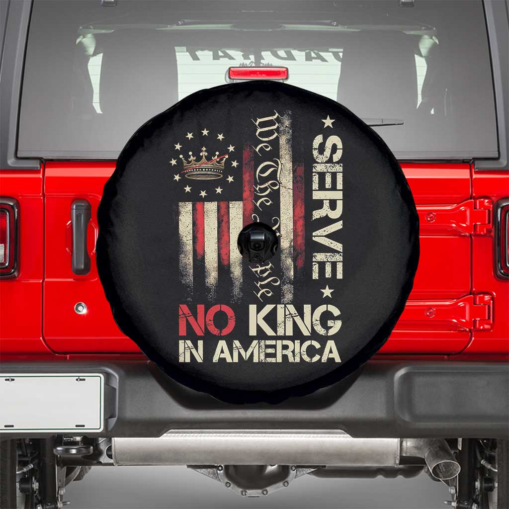 Funny We The People Serve No King In American Spare Tire Cover Vintage Betsy Ross Flag TS11 Black Print Your Wear