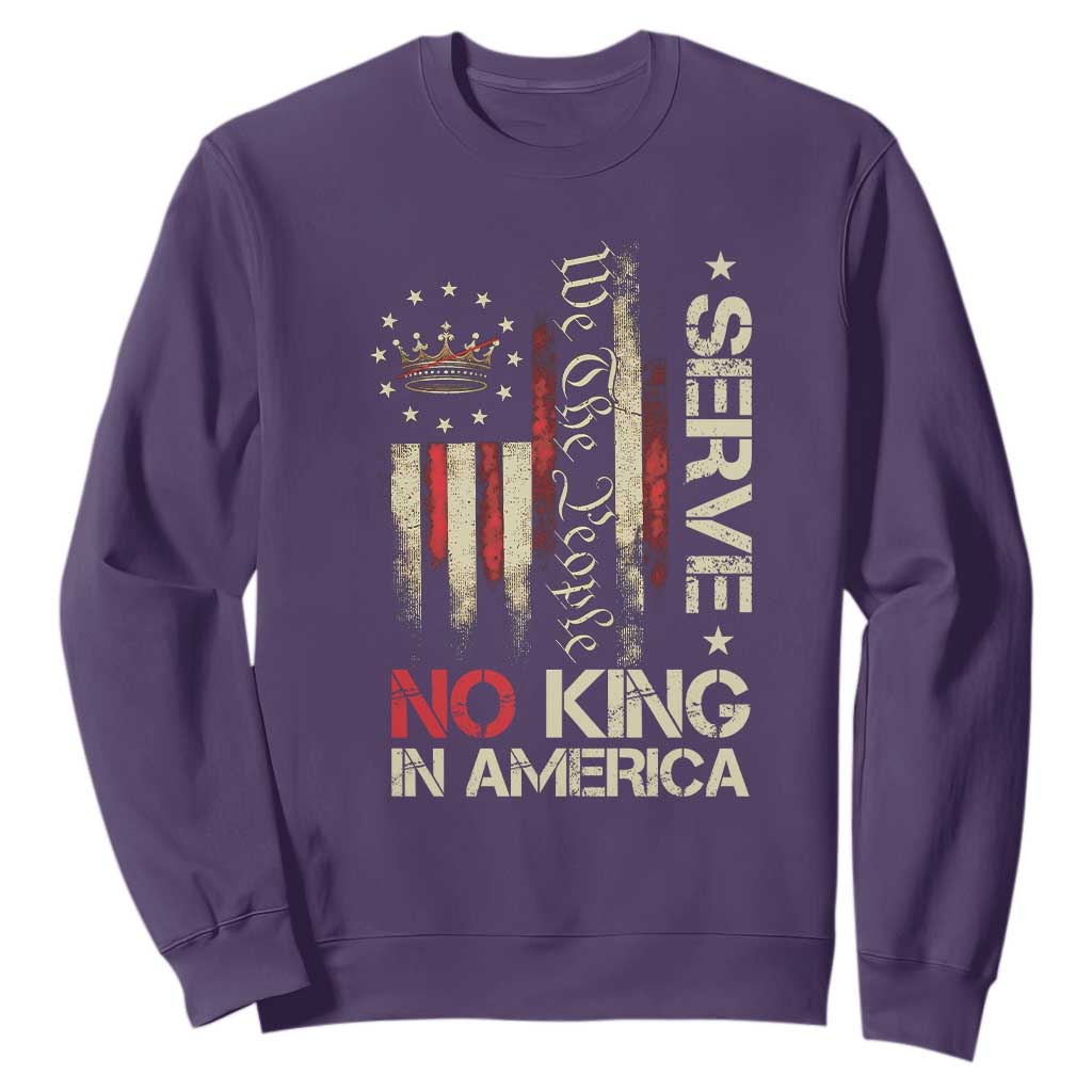 Funny We The People Serve No King In American Sweatshirt Vintage Betsy Ross Flag TS11 Purple Print Your Wear