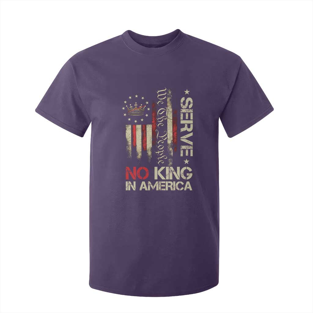 Funny We The People Serve No King In American T Shirt For Kid Vintage Betsy Ross Flag TS11 Purple Print Your Wear