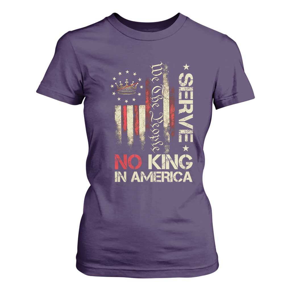 Funny We The People Serve No King In American T Shirt For Women Vintage Betsy Ross Flag TS11 Purple Print Your Wear