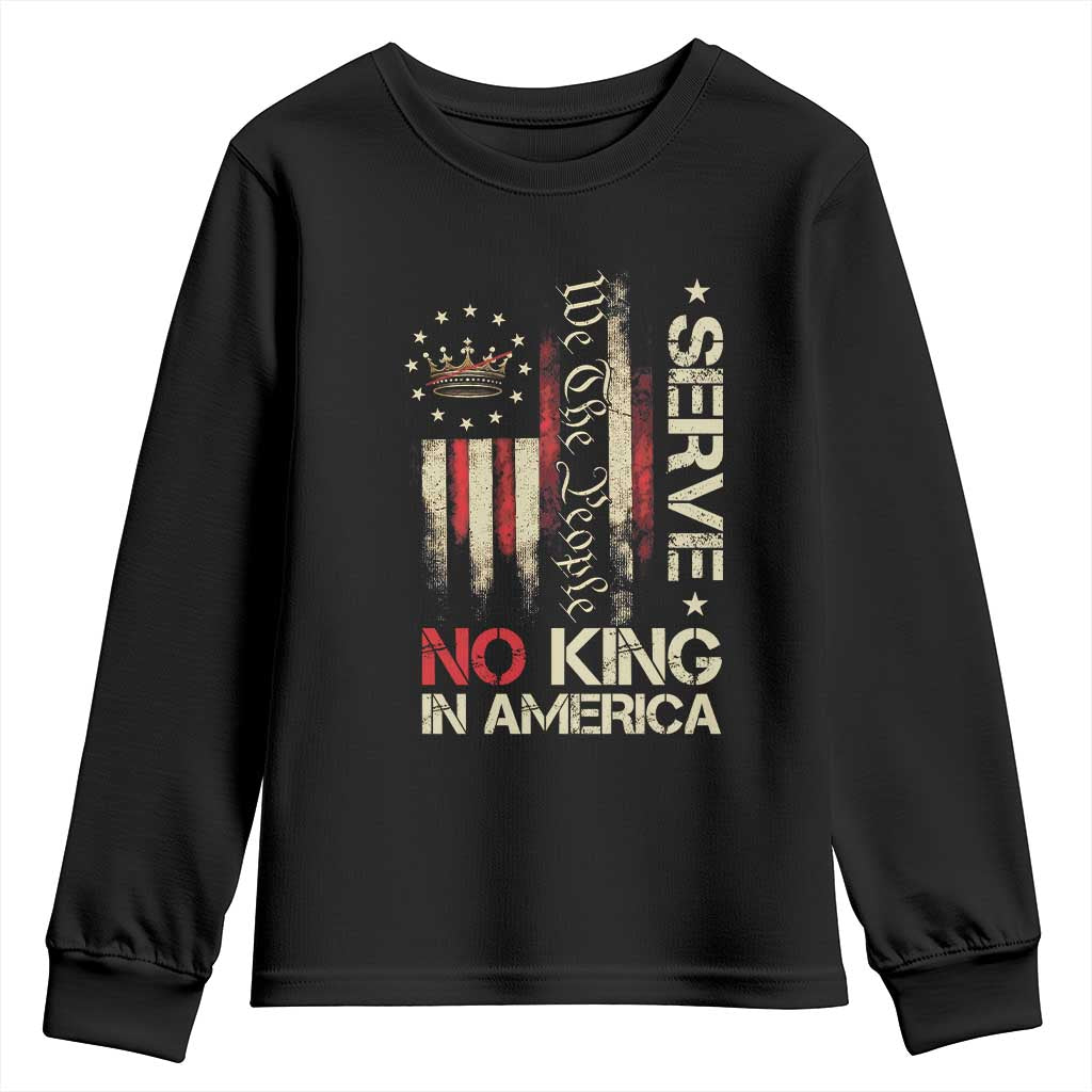 Funny We The People Serve No King In American Youth Sweatshirt Vintage Betsy Ross Flag TS11 Black Print Your Wear