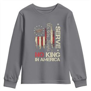 Funny We The People Serve No King In American Youth Sweatshirt Vintage Betsy Ross Flag TS11 Charcoal Print Your Wear