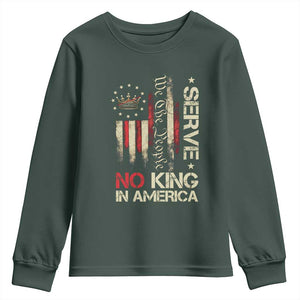 Funny We The People Serve No King In American Youth Sweatshirt Vintage Betsy Ross Flag TS11 Dark Forest Green Print Your Wear