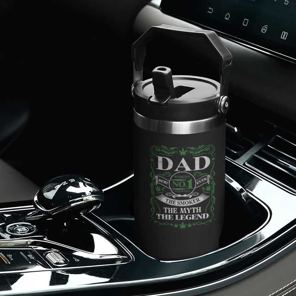 Funny Weed Cannabis Dad Flip Straw Tumbler Worlds No 1 Best Dad Ever The Smoker The Myth The Legend TS11 Print Your Wear
