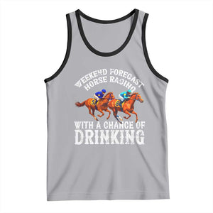 Funny Weekend Forecast Horse Racing With A Chance Of Drinking Tank Top TS11 Athletic Heather Black Print Your Wear