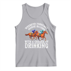 Funny Weekend Forecast Horse Racing With A Chance Of Drinking Tank Top TS11 Athletic Heather Print Your Wear