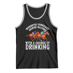 Funny Weekend Forecast Horse Racing With A Chance Of Drinking Tank Top TS11 Black Athletic Heather Print Your Wear