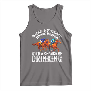 Funny Weekend Forecast Horse Racing With A Chance Of Drinking Tank Top TS11 Deep Heather Print Your Wear