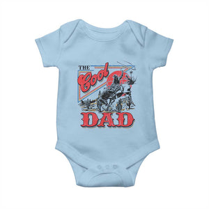 Funny Western Cowboy The Cool Dad Baby Onesie Father's Day TS11 Light Blue Print Your Wear