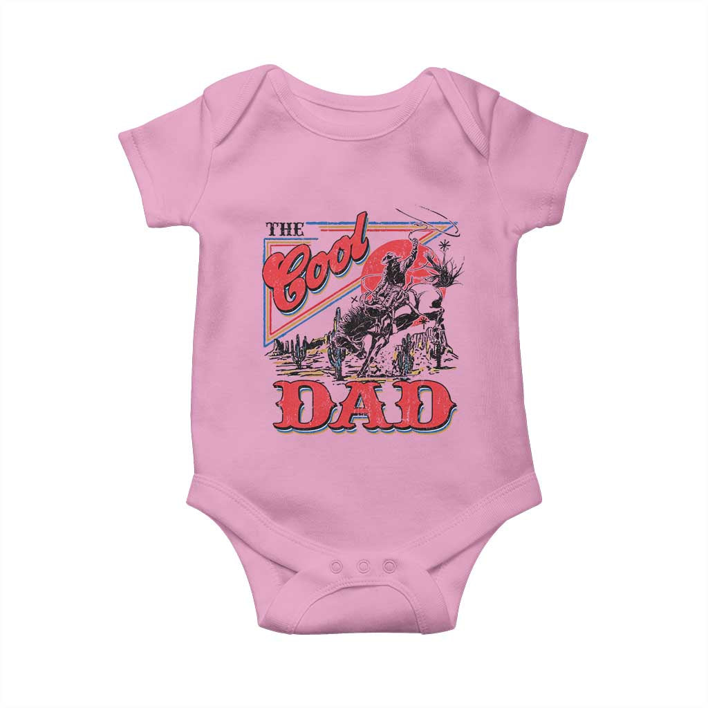 Funny Western Cowboy The Cool Dad Baby Onesie Father's Day TS11 Light Pink Print Your Wear