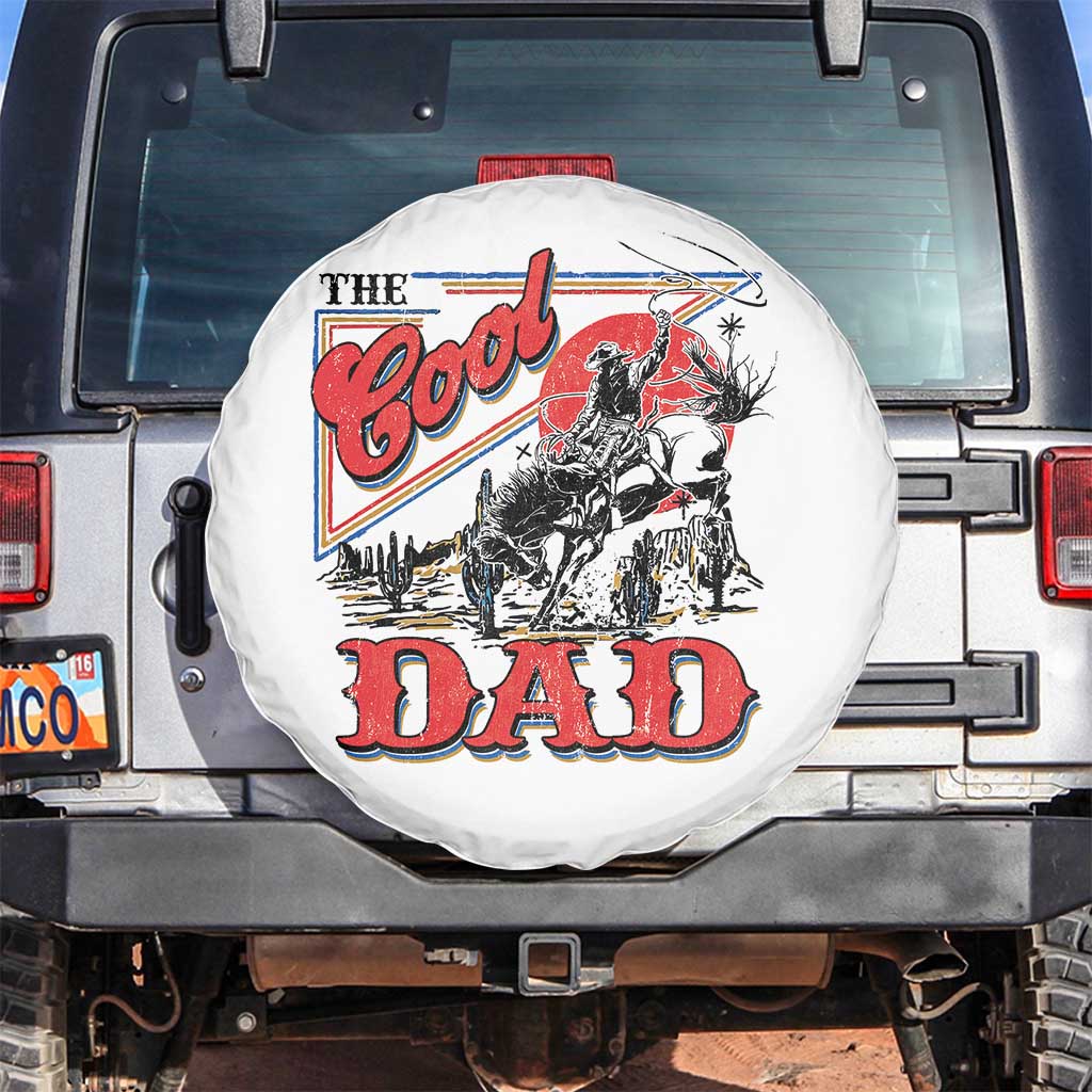 Funny Western Cowboy The Cool Dad Spare Tire Cover Father's Day TS11 No hole White Print Your Wear