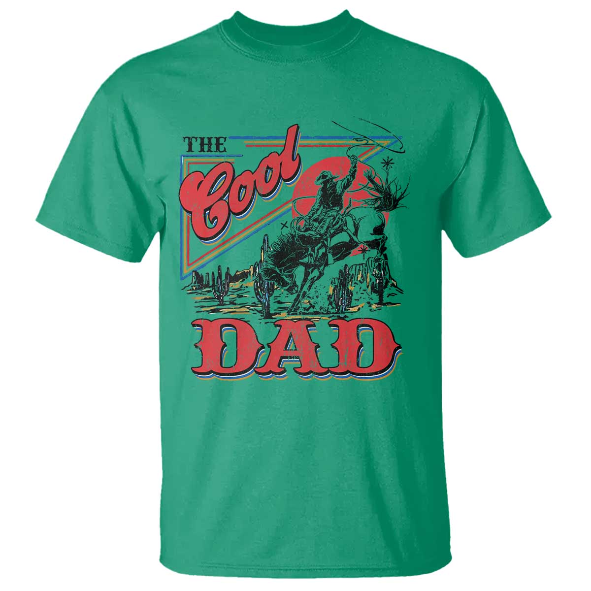 Funny Western Cowboy The Cool Dad T Shirt Father's Day TS11 Irish Green Print Your Wear