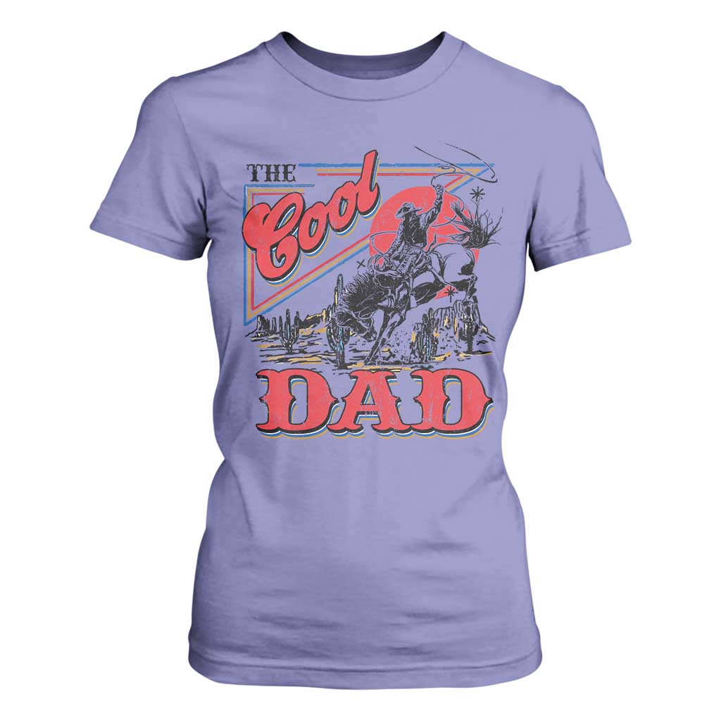 Funny Western Cowboy The Cool Dad T Shirt For Women Father's Day TS11 Violet Print Your Wear