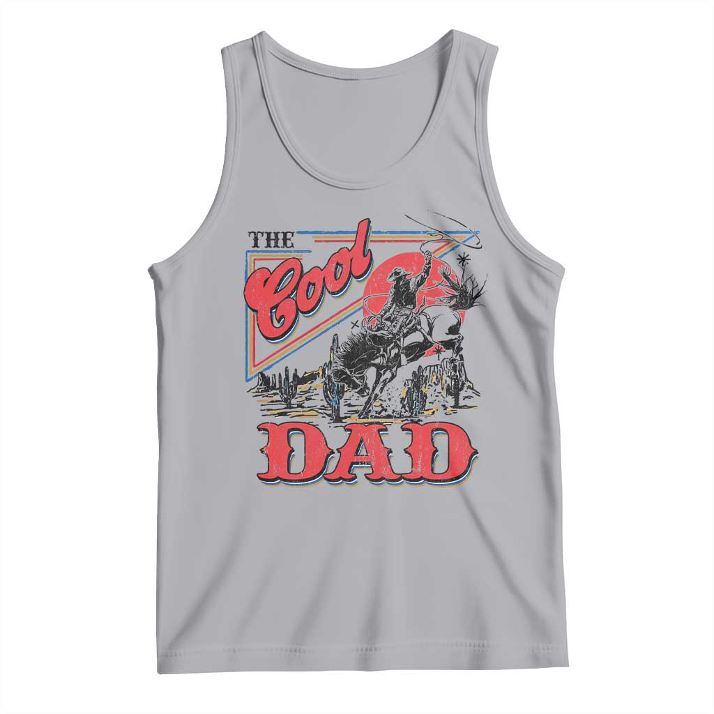 Funny Western Cowboy The Cool Dad Tank Top Father's Day TS11 Athletic Heather Print Your Wear
