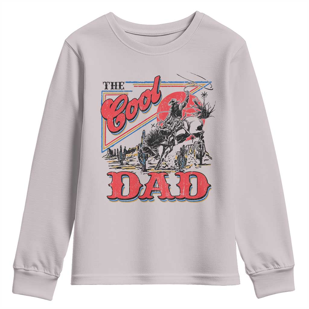 Funny Western Cowboy The Cool Dad Youth Sweatshirt Father's Day TS11 Ice Gray Print Your Wear
