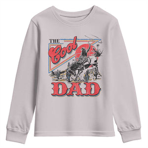 Funny Western Cowboy The Cool Dad Youth Sweatshirt Father's Day TS11 Ice Gray Print Your Wear