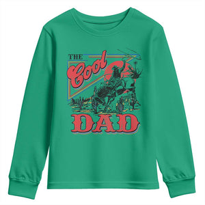 Funny Western Cowboy The Cool Dad Youth Sweatshirt Father's Day TS11 Irish Green Print Your Wear