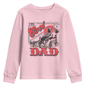 Funny Western Cowboy The Cool Dad Youth Sweatshirt Father's Day TS11 Light Pink Print Your Wear