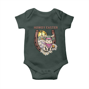 Funny Western Easter Day Baby Onesie Howdy Easter Country Cowboy Bunny Horseshoe TS11 Print Your Wear