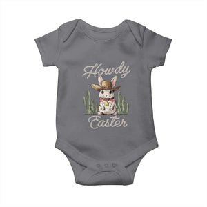Funny Western Easter Day Baby Onesie Howdy Easter Country Cowboy Bunny TS11 Charcoal Print Your Wear