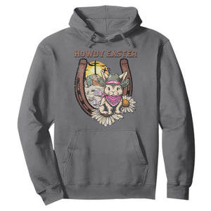 Funny Western Easter Day Hoodie Howdy Easter Country Cowboy Bunny Horseshoe TS11 Charcoal Print Your Wear