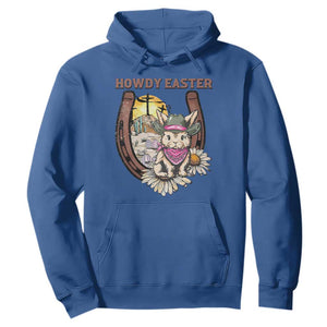 Funny Western Easter Day Hoodie Howdy Easter Country Cowboy Bunny Horseshoe TS11 Royal Blue Print Your Wear