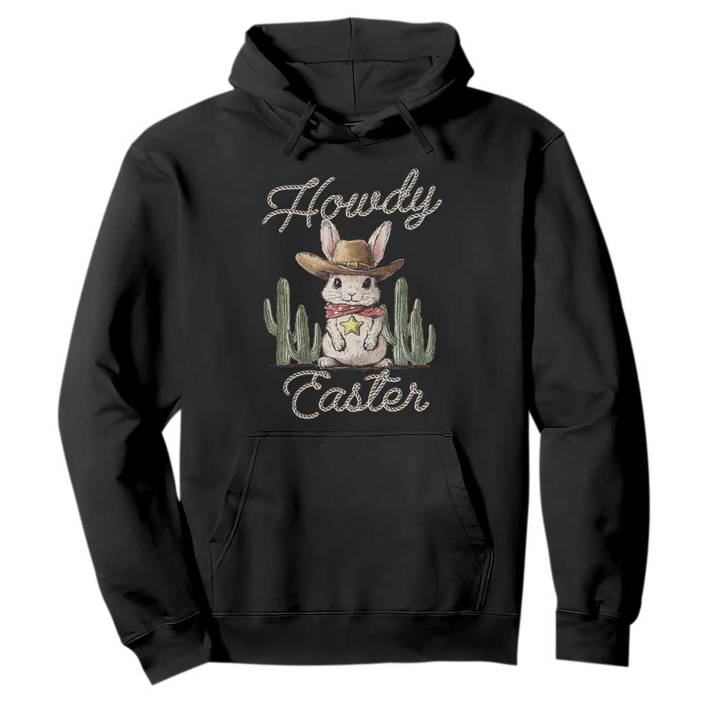 Funny Western Easter Day Hoodie Howdy Easter Country Cowboy Bunny TS11 Black Print Your Wear