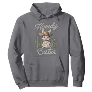 Funny Western Easter Day Hoodie Howdy Easter Country Cowboy Bunny TS11 Charcoal Print Your Wear
