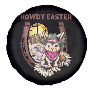 Funny Western Easter Day Spare Tire Cover Howdy Easter Country Cowboy Bunny Horseshoe TS11 Print Your Wear