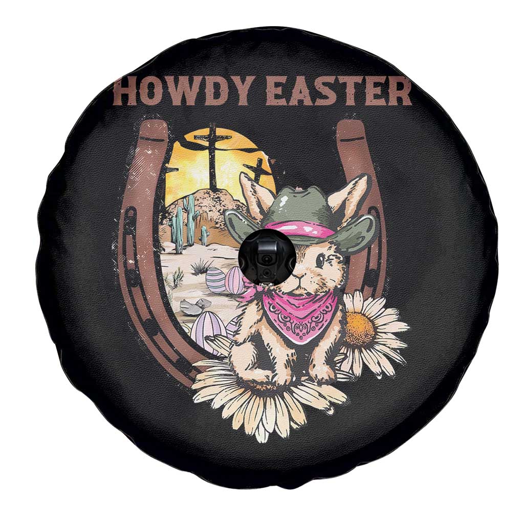 Funny Western Easter Day Spare Tire Cover Howdy Easter Country Cowboy Bunny Horseshoe TS11 Print Your Wear