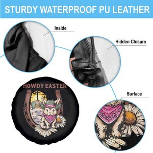 Funny Western Easter Day Spare Tire Cover Howdy Easter Country Cowboy Bunny Horseshoe TS11 Print Your Wear