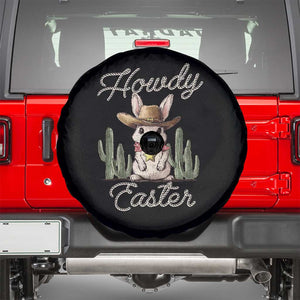 Funny Western Easter Day Spare Tire Cover Howdy Easter Country Cowboy Bunny TS11 Black Print Your Wear