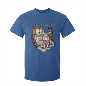 Funny Western Easter Day T Shirt For Kid Howdy Easter Country Cowboy Bunny Horseshoe TS11 Royal Blue Print Your Wear
