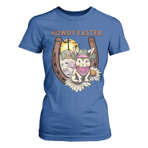Funny Western Easter Day T Shirt For Women Howdy Easter Country Cowboy Bunny Horseshoe TS11 Royal Blue Print Your Wear