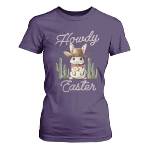 Funny Western Easter Day T Shirt For Women Howdy Easter Country Cowboy Bunny TS11 Purple Print Your Wear