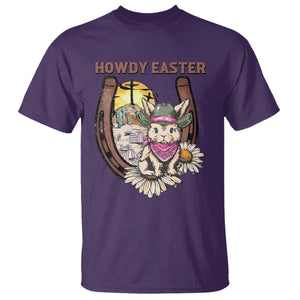 Funny Western Easter Day T Shirt Howdy Easter Country Cowboy Bunny Horseshoe TS11 Purple Print Your Wear