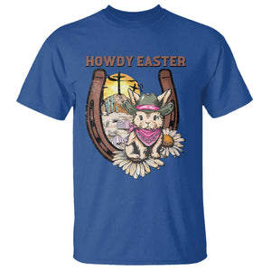 Funny Western Easter Day T Shirt Howdy Easter Country Cowboy Bunny Horseshoe TS11 Royal Blue Print Your Wear