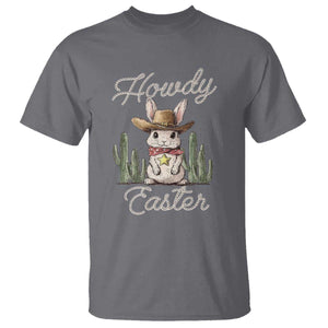 Funny Western Easter Day T Shirt Howdy Easter Country Cowboy Bunny TS11 Charcoal Print Your Wear