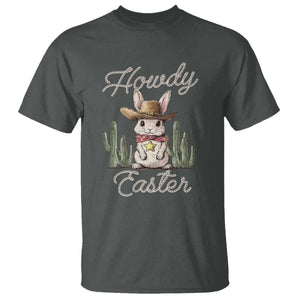 Funny Western Easter Day T Shirt Howdy Easter Country Cowboy Bunny TS11 Dark Heather Print Your Wear