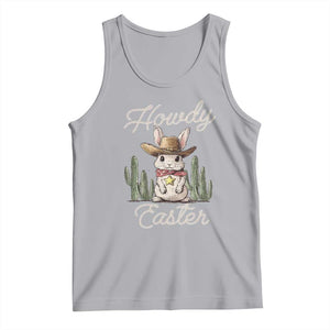 Funny Western Easter Day Tank Top Howdy Easter Country Cowboy Bunny TS11 Athletic Heather Print Your Wear