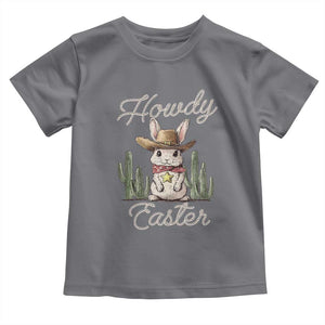Funny Western Easter Day Toddler T Shirt Howdy Easter Country Cowboy Bunny TS11 Charcoal Print Your Wear