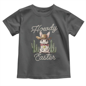 Funny Western Easter Day Toddler T Shirt Howdy Easter Country Cowboy Bunny TS11 Dark Heather Print Your Wear