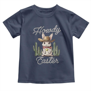 Funny Western Easter Day Toddler T Shirt Howdy Easter Country Cowboy Bunny TS11 Navy Print Your Wear