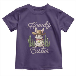 Funny Western Easter Day Toddler T Shirt Howdy Easter Country Cowboy Bunny TS11 Purple Print Your Wear