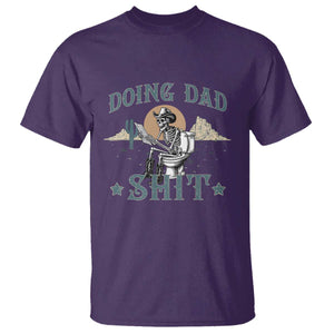 Funny Western Father Doing Dad Shit T Shirt Cowboy Skeleton Toilet Dad Jokes Father's Day TS11 Purple Print Your Wear