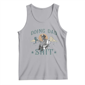 Funny Western Father Doing Dad Shit Tank Top Cowboy Skeleton Toilet Dad Jokes Father's Day TS11 Athletic Heather Print Your Wear