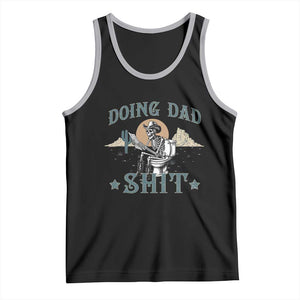 Funny Western Father Doing Dad Shit Tank Top Cowboy Skeleton Toilet Dad Jokes Father's Day TS11 Black Athletic Heather Print Your Wear
